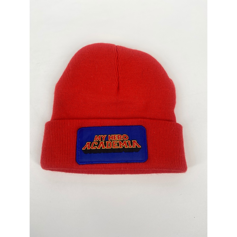 My Hero Academia Beanie Hat Unisex OSFM Red Knit Embroidered Logo Anime Cosplay